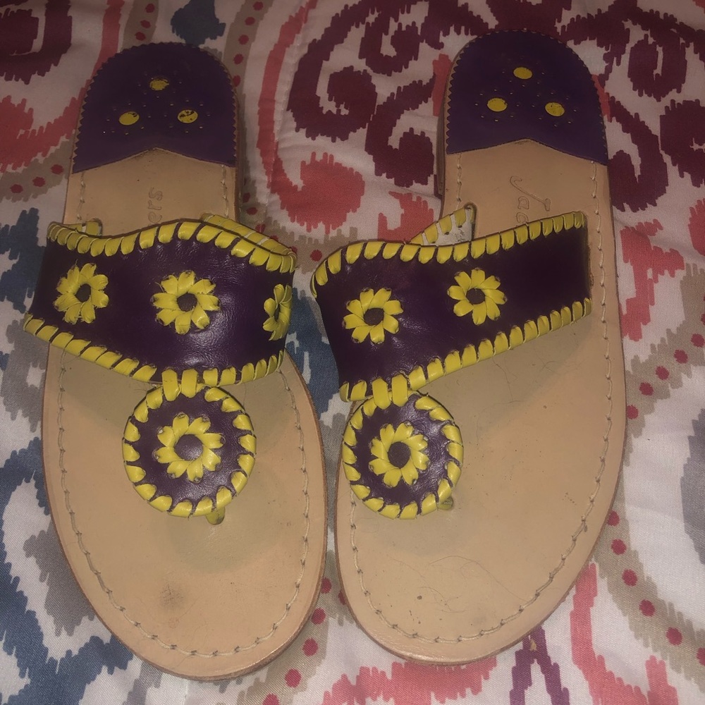 EUC Purple and Yellow Jack Rogers sz 7